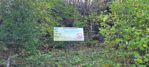 Schild Naturschutz in Ascha, Russland Süd-Ural