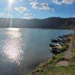 Stausee Boote Holz Holzboote Russland Süd-Ural