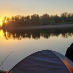 Zelt am Fluss Belaya, bei Ufa, Republik Baschkortostan